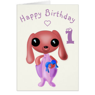 Tarjeta de cumpleaños para bebé pequeño conejito -