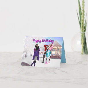 Tarjeta de cumpleaños para bebés de invierno
