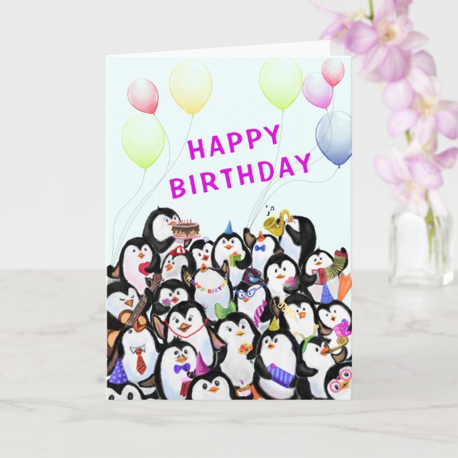 Tarjeta de cumpleaños para bebés Fiesta de cumplea (Orquídea)