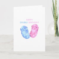 Tarjeta de cumpleaños para bebés gemelos