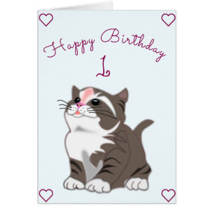 Tarjeta de cumpleaños para bebés Little Kitten - A