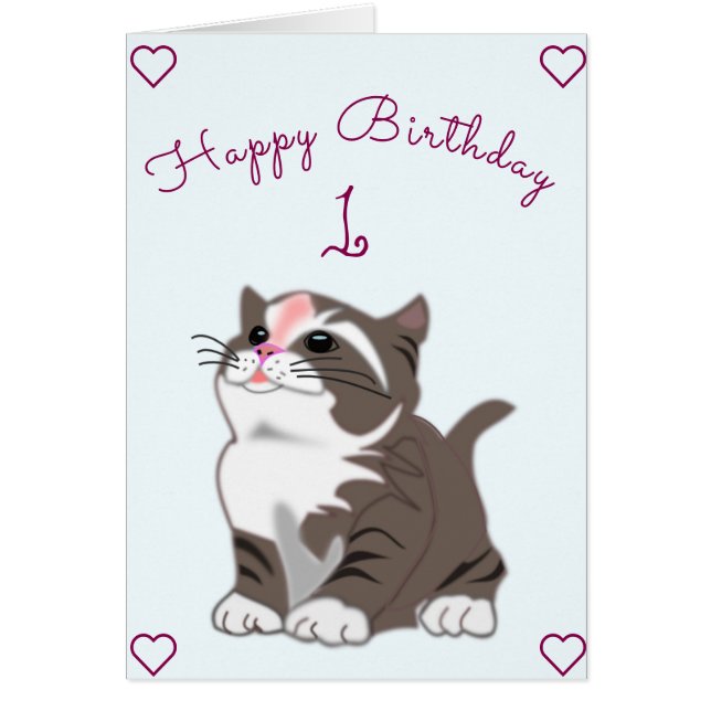 Tarjeta de cumpleaños para bebés Little Kitten - A (Frente)