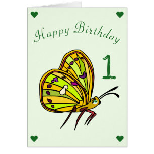 Tarjeta de cumpleaños para bebés Pequeña Mariposa