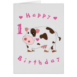 Tarjeta de cumpleaños para bebés Pequeña vaca - Su