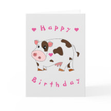 Tarjeta de cumpleaños para bebés Pequeña vaca - Su