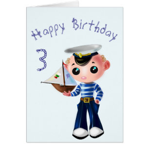 Tarjeta de cumpleaños para bebés Pequeño marinero