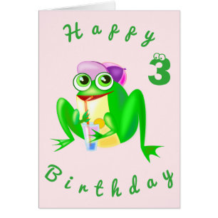 Tarjeta de cumpleaños para bebés Rana feliz - Pers