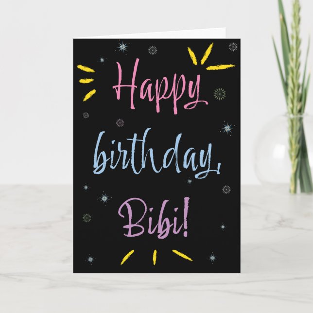 Tarjeta de cumpleaños para Bibi (Anverso)