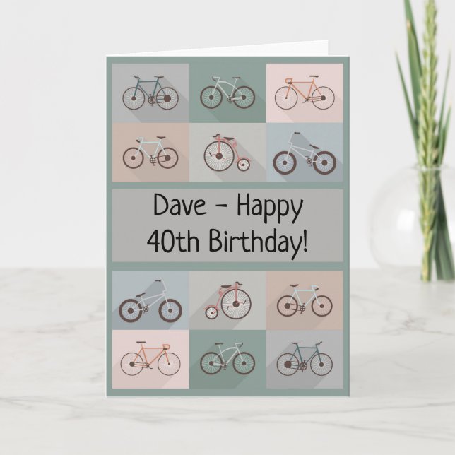 Tarjeta de cumpleaños para bicicletas Hombre Niño (Anverso)