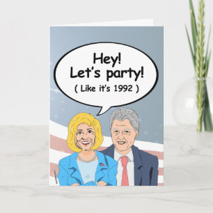 Tarjeta de cumpleaños para Bill y Hillary - ¡Oye,