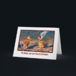 Tarjeta de cumpleaños para Brother<br><div class="desc">Esta pintura digital muestra una grúa de Sandhill de la madre que alimenta dos semana-viejo-polluelos.  Hace una tarjeta de cumpleaños chistosa.</div>