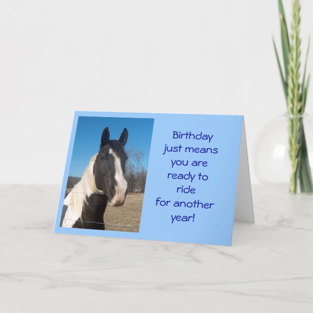 Tarjeta de cumpleaños para caballos (Anverso)