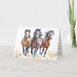 Tarjeta de cumpleaños para caballos Mustang salvaj