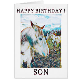 Tarjeta de cumpleaños para caballos salvajes