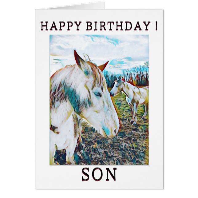 Tarjeta de cumpleaños para caballos salvajes (Frente)