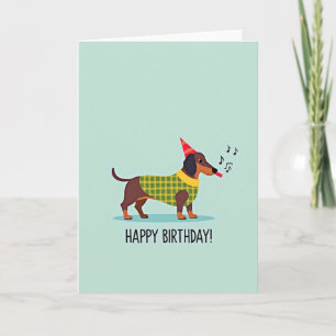 Tarjeta de cumpleaños para cachorro a cuadros