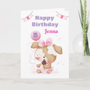 Tarjeta de cumpleaños para cachorro adorable Globo