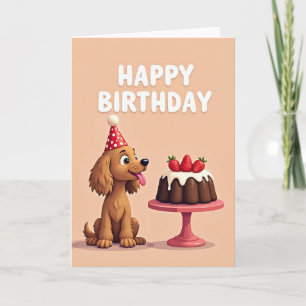 Tarjeta de cumpleaños para cachorro alegre