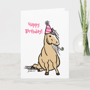 Tarjeta de cumpleaños para Chicas fiestas Pony