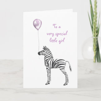 Tarjeta de cumpleaños para Chicas fiestas Zebra