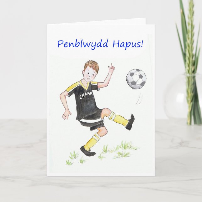 Tarjeta de cumpleaños para chicos de fútbol: salud (Anverso)