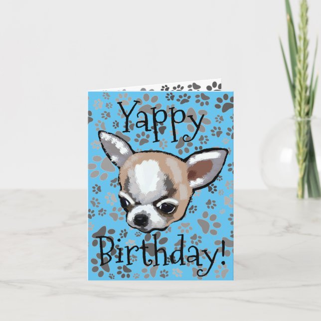 Tarjeta de cumpleaños para Chihuahua Yappy (Anverso)