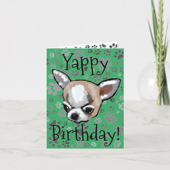 Tarjeta de cumpleaños para Chihuahua Yappy (Anverso)
