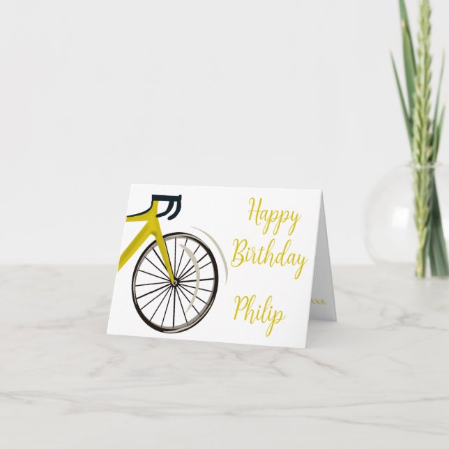 Tarjeta de cumpleaños para ciclismo de carretera (Anverso)