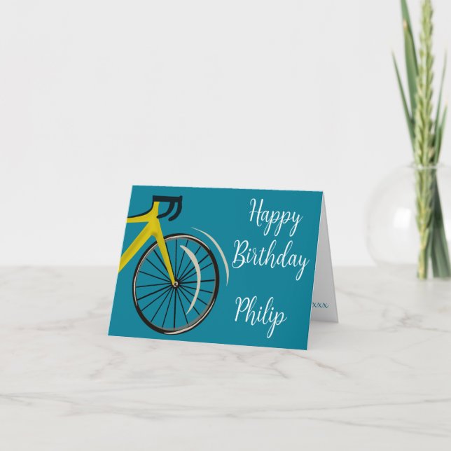 Tarjeta de cumpleaños para ciclismo de carretera a (Anverso)