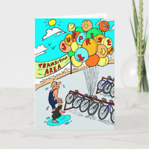 Tarjeta de cumpleaños para ciclista - Globos de tr