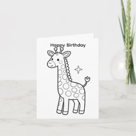 Tarjeta de cumpleaños para colorear diseño de jira
