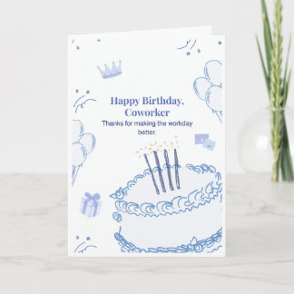 Tarjeta de cumpleaños para compañero de trabajo co