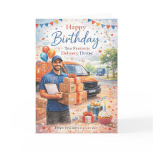 Tarjeta de cumpleaños para conductor de entrega