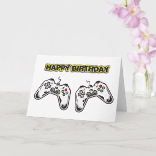 Tarjeta de cumpleaños para controles de juego