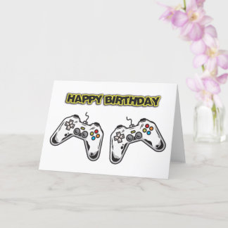 Tarjeta de cumpleaños para controles de juego