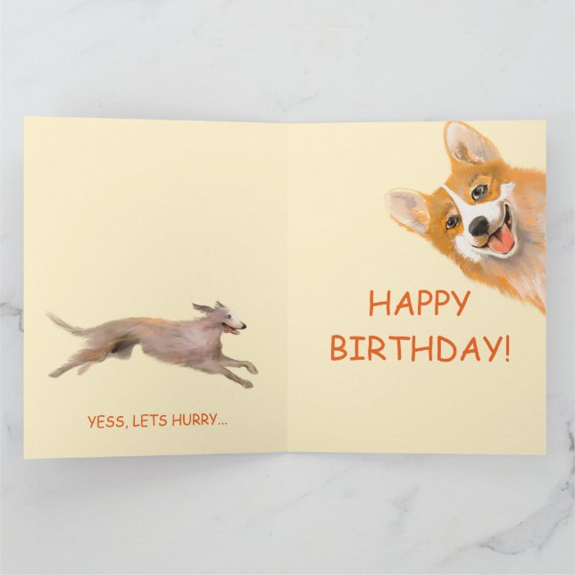 Tarjeta de cumpleaños para Corgi (Interior)