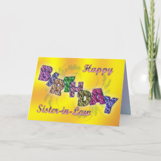 Tarjeta de cumpleaños para cuñada con texto floral