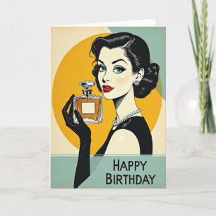 Tarjeta de cumpleaños para dama glamorosa