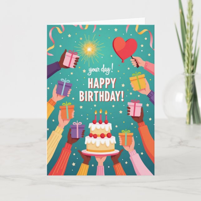 Tarjeta de cumpleaños para dar regalos (Anverso)