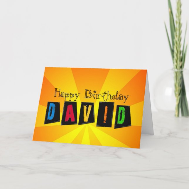 Tarjeta de cumpleaños para David (Anverso)