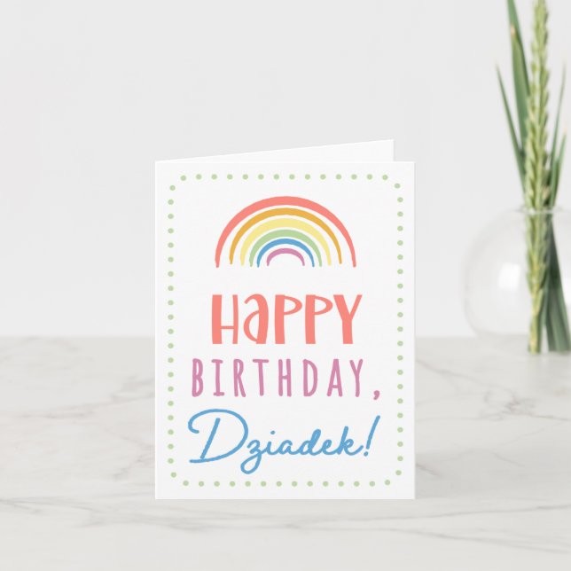 Tarjeta de cumpleaños para Dziadek (Anverso)