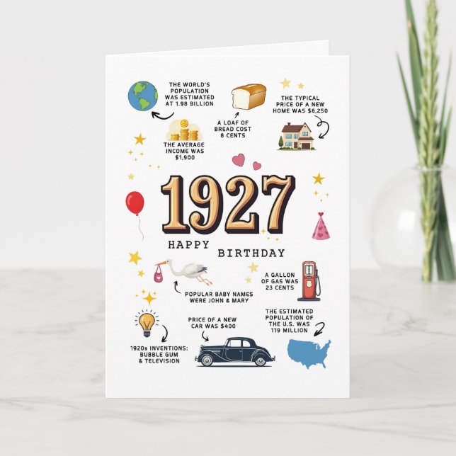 Tarjeta De Cumpleaños Para El Abuelo De 1927 (Anverso)