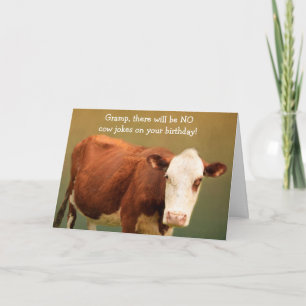 Tarjeta de cumpleaños para el abuelo Funny Cow