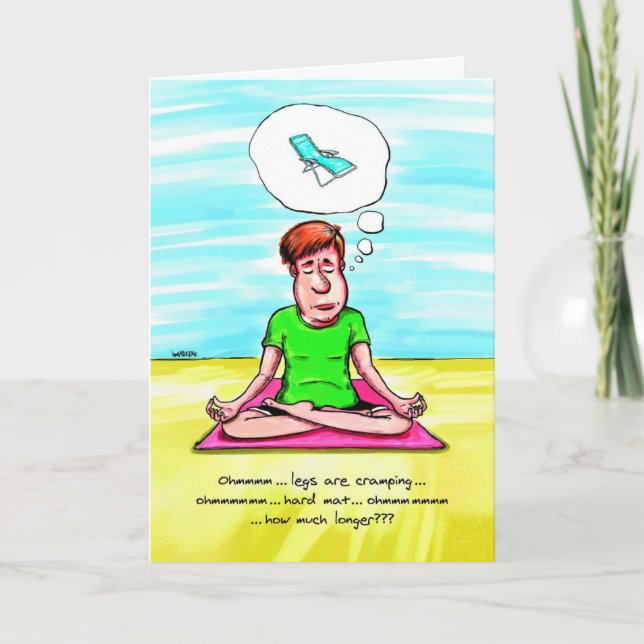Tarjeta de cumpleaños para el amante de la yoga - (Anverso)