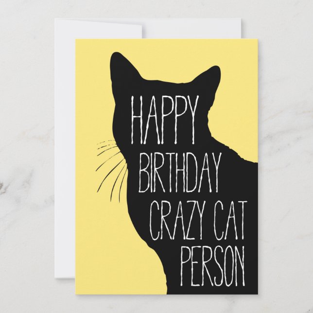 Tarjeta de cumpleaños para el amante del gato - La (Anverso)