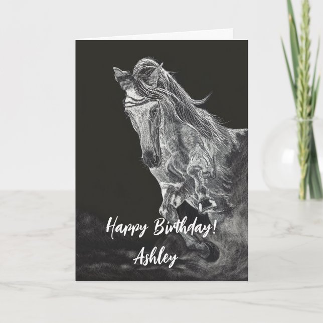 Tarjeta de cumpleaños para el caballo Lusitano Art (Anverso)