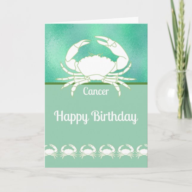 Tarjeta de cumpleaños para el cáncer de zodiaco co (Anverso)