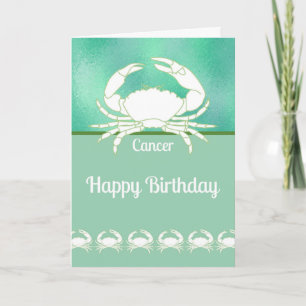 Tarjeta de cumpleaños para el cáncer de zodiaco co