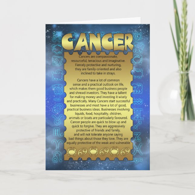 Tarjeta de Cumpleaños para el Cáncer - Tarjeta de  (Anverso)