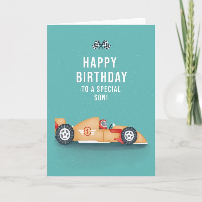 Tarjeta de cumpleaños para el coche de la Carreras (Anverso)